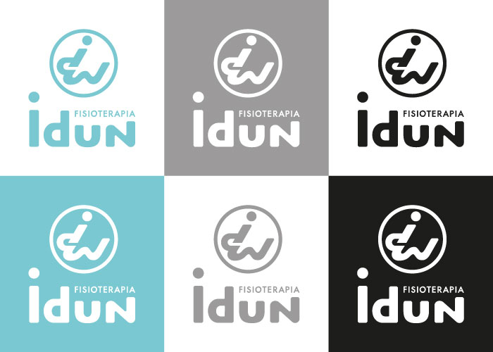 Fisioterapia Idun. Logotipo. Variantes de color