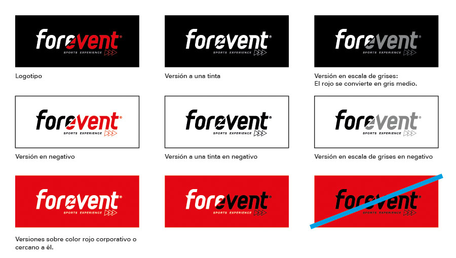 Forevent. Logo 2023. Versiones de color